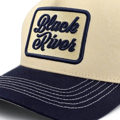 Czapka z daszkiem - Black River Denver Cotton Snapback (kremowy/granatowy)