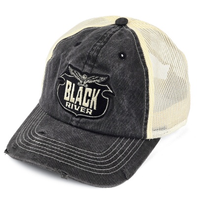 Czapka z daszkiem - Black River Eagle Washed Trucker (czarny/kremowy)