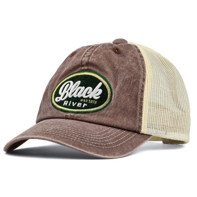 Czapka z daszkiem - Black River Eugene Washed Trucker (brązowy/krem)
