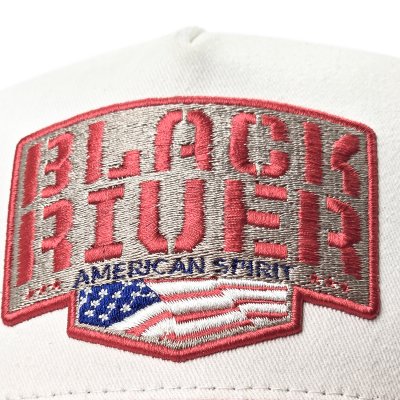 Czapka z daszkiem - Black River Frontier Trucker (ecru/niebieski/czerwony)