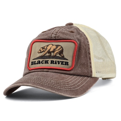 Czapka z daszkiem - Black River Grizzly Washed Trucker (brązowy/krem)