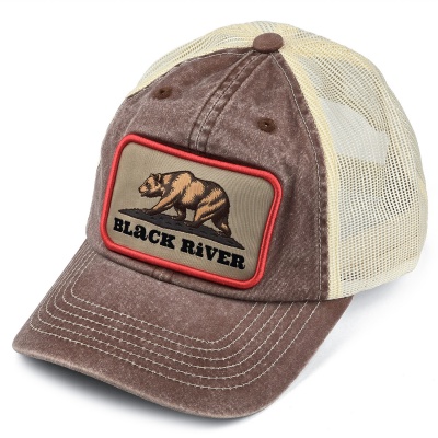 Czapka z daszkiem - Black River Grizzly Washed Trucker (brązowy/krem)