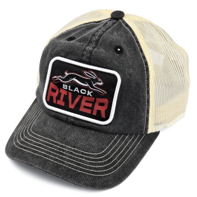 Czapka z daszkiem - Black River Hare Washed Trucker (czarny/kremowy)