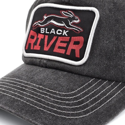 Czapka z daszkiem - Black River Hare Washed Trucker (czarny/kremowy)
