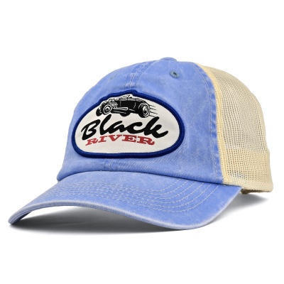 Czapka z daszkiem - Black River Hot Rod Washed Trucker (jasnoniebieski/krem)