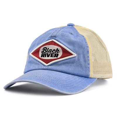Czapka z daszkiem - Black River Memphis Washed Trucker (jasnoniebieski/krem)