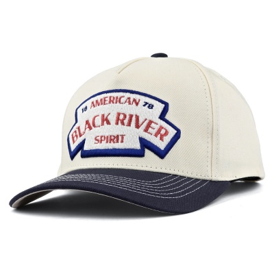 Czapka z daszkiem - Black River Nashville Cotton Snapback (białawy/granatowy)