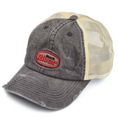 Czapka z daszkiem - Black River Portland Washed Trucker (czarny/kremowy)
