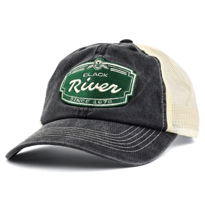 Czapka z daszkiem - Black River Sacramento Washed Trucker (czarny/kremowy)