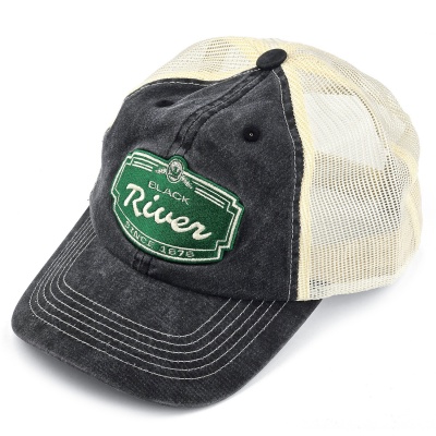 Czapka z daszkiem - Black River Sacramento Washed Trucker (czarny/kremowy)