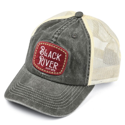 Czapka z daszkiem - Black River Spokane Washed Trucker (oliwkowy/krem)