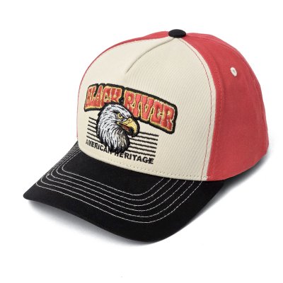 Czapka z daszkiem - Black River Falcon Trucker (kremowy/czerwony/czarny)