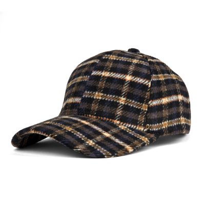 Czapka z daszkiem - Gårda Varel Checkered Cap (czarno/brązowy)
