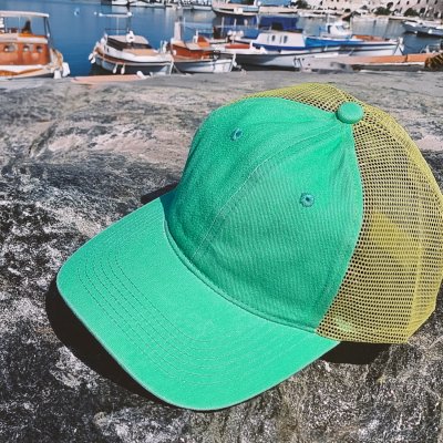 Czapka - Gårda Finley Washed Trucker (zielony/żółty)