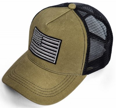 Czapka - Gårda Flag Denim Trucker (oliwa)