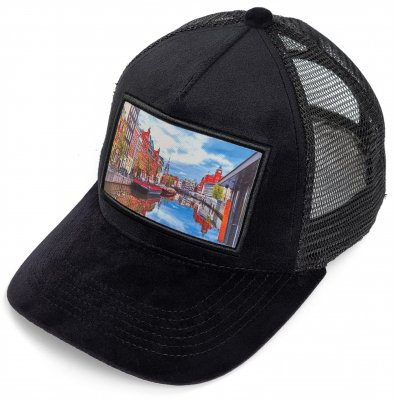 Czapka z daszkiem - Gårda Velvet Trucker Amsterdam (czarny/wielo)