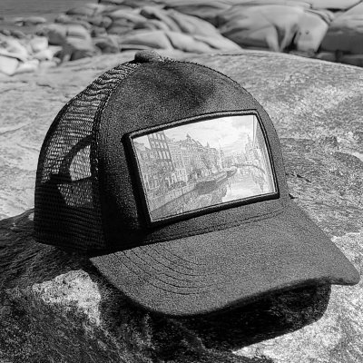 Czapka z daszkiem - Gårda Velvet Trucker Amsterdam (czarny)