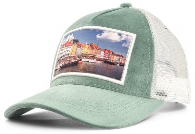 Czapka z daszkiem - Gårda Velvet Trucker Copenhagen (zielony/biały)