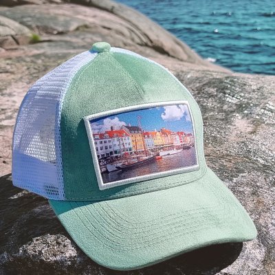 Czapka z daszkiem - Gårda Velvet Trucker Copenhagen (zielony/biały)