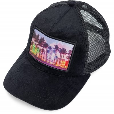 Czapka z daszkiem - Gårda Velvet Trucker Miami Beach (czarny/wielo)