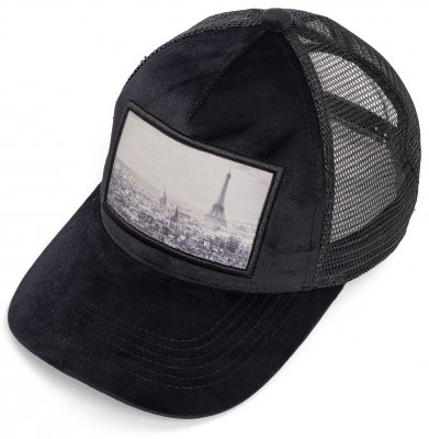 Czapka z daszkiem - Gårda Velvet Trucker Paris (czarny)