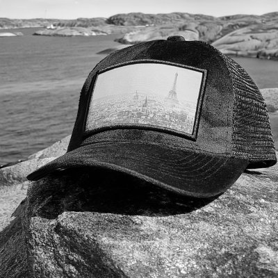 Czapka z daszkiem - Gårda Velvet Trucker Paris (czarny)