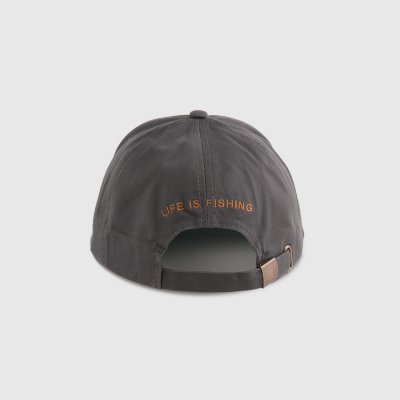 Czapka - MJM Baseball Cap Life is Fishing (orange/offwhite)