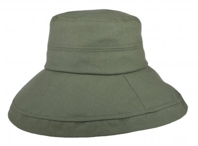Kapelusze - Sur la Tête Lily Linen-Cotton Sun Hat (Olive)