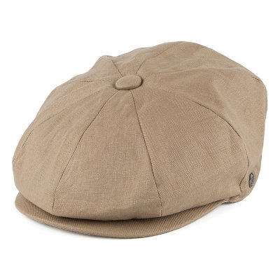 Kaszkiet - Jaxon Hats Linen Newsboy Cap (camel)