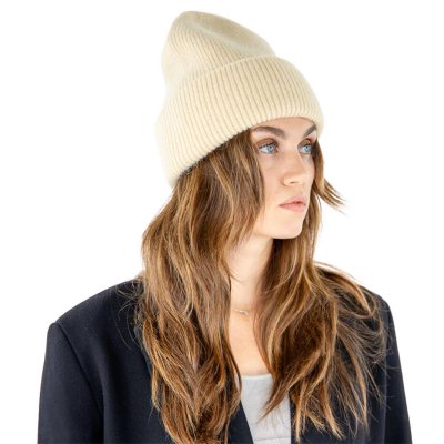 Czapki - Gårda Angora Beanie (krem)