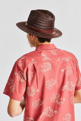 Kapelusze - Brixton Messer Straw (brązowy)