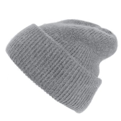 Czapki - Gårda Angora Beanie (jasnoszary)