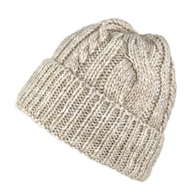 Czapka - Gårda Bormio Cable Knit Wool Mix Beanie (beżowy)