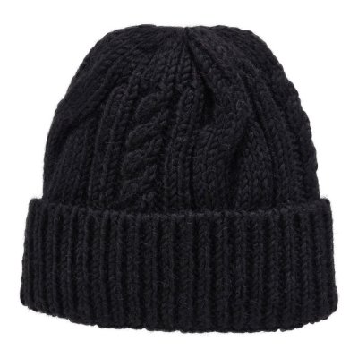 Czapka - Gårda Bormio Cable Knit Wool Mix Beanie (czarny)