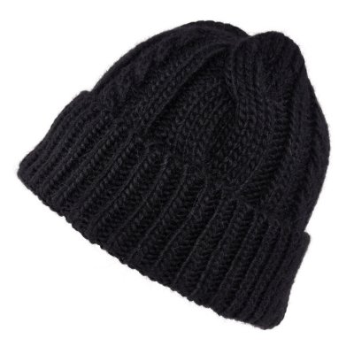 Czapka - Gårda Bormio Cable Knit Wool Mix Beanie (czarny)