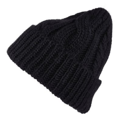 Czapka - Gårda Bormio Cable Knit Wool Mix Beanie (czarny)