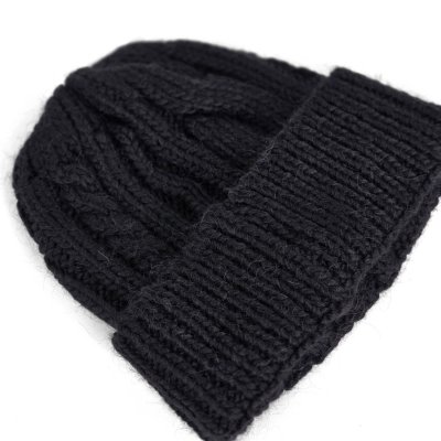 Czapka - Gårda Bormio Cable Knit Wool Mix Beanie (czarny)