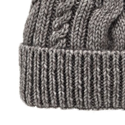 Czapka - Gårda Bormio Cable Knit Wool Mix Beanie (szary/beżowy)