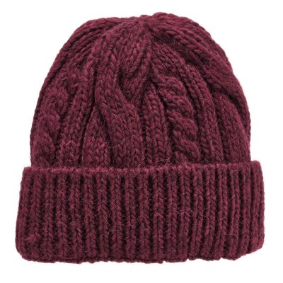 Czapka - Gårda Bormio Cable Knit Wool Mix Beanie (burgundia)