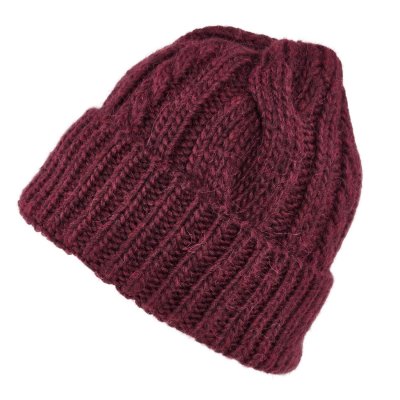 Czapka - Gårda Bormio Cable Knit Wool Mix Beanie (burgundia)