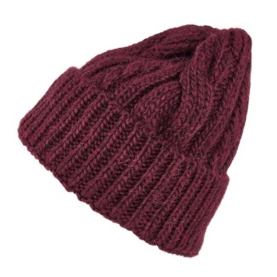 Czapka - Gårda Bormio Cable Knit Wool Mix Beanie (burgundia)