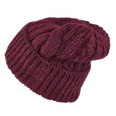Czapka - Gårda Bormio Cable Knit Wool Mix Beanie (burgundia)