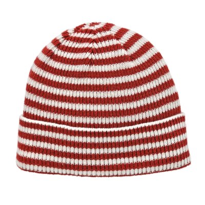 Czapka - Gårda Saint-Gervais Striped Wool Mix Beanie (czerwony/biały)