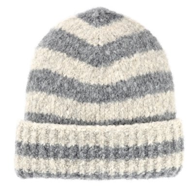 Czapka - Gårda Lech Striped Wool Mix Beanie (beżowy/szary)