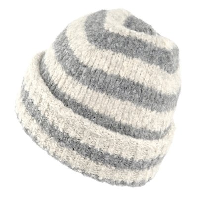 Czapka - Gårda Lech Striped Wool Mix Beanie (beżowy/szary)