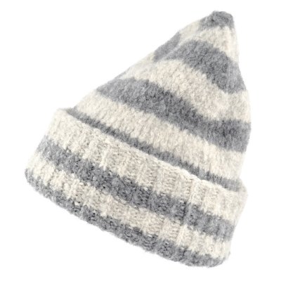 Czapka - Gårda Lech Striped Wool Mix Beanie (beżowy/szary)