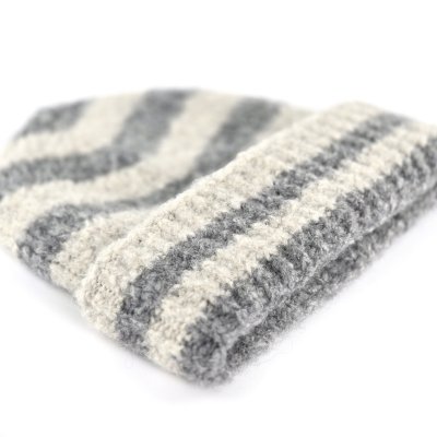 Czapka - Gårda Lech Striped Wool Mix Beanie (beżowy/szary)