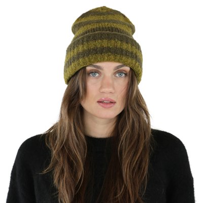 Czapka - Gårda Lech Striped Wool Mix Beanie (zielony)