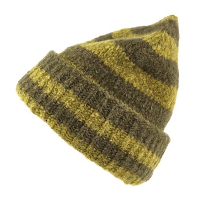 Czapka - Gårda Lech Striped Wool Mix Beanie (zielony)