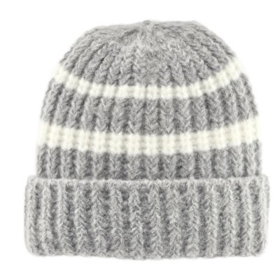 Czapka - Gårda Les Deux Alpes Striped Merino Mix Beanie (szary/biały)